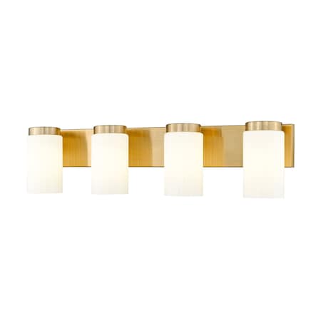 Z-Lite Burk 4 Light Vanity, 30in. W x 7.25in. H, Luxe Gold 746-4V-LG